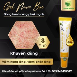 3 Tuýp gel nano bạc điều trị viêm nang lông viêm chân lông